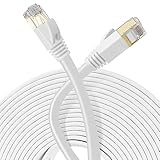 Oulesvte Ethernet Kabel 10m, Cat7 Gigabit Netzwerkkabel Flach mit...