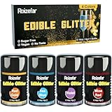 Roizefar Essbares Glitzer Set, 4 Farben geschmacklos essbare Glitzerpulver,...