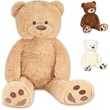 BRUBAKER XXL Teddybär 100 cm groß - Beige - Stofftier Plüschtier...