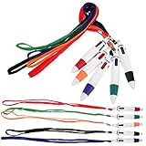 SEWACC 10 Stück Mehrfarbige Kugelschreiber mit Lanyard Farben Rot Grün...