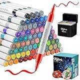 Kitire Acrylstifte 80 Farben, Acrylstifte für Steine Wasserfest, Dual Tip...