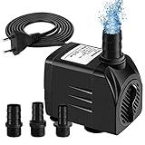 Awroutdoor Wasserpumpe Tauchpumpe, 2000L/H Aquariumpump für Teich Brunnen...