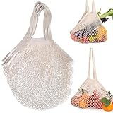 RFYTDCF 3 Stück Netztasche, Einkaufstasche Faltbar Mesh Bag...