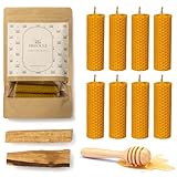 8 bienenwachskerzen 100% Natürliche + 2 Palo Santo als GESCHENK |...