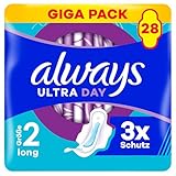 Always Ultra Day Damenbinden Long (Größe 2) Mit Flügeln 28 Stück, Super...