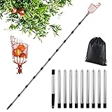 Apfelpflücker mit Teleskopstiel Edelstahl 4.3M, Obstpflücker mit...
