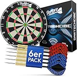 DartPro - DAS ORIGINAL - Dartscheibe mit Pfeilen - Profi Steeldartscheibe...