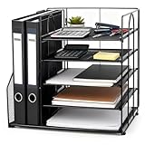 Schreibtisch Organizer mit Aktenhalter, 5 Ebenen Mesh Papierablage,...