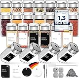 Miorkly 24 Gewürzgläser Eckig,120ML Gewürzdosen Set mit...