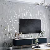 Pamatio Tapete Silber Grau Vliestapete für Wohnzimmer Schlafzimmer - 9,5 x...