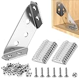 20 Stück Eckverbinder Edelstahl Dreiecksstütze Winkelverbinder Möbelbau...