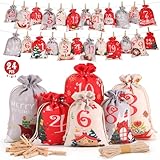 Adventskalender zum Befüllen 2024, DIY Adventskalender Säckchen, 24 Groß...