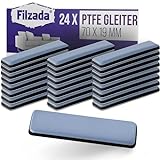 Filzada® 24x Teflongleiter Selbstklebend - 70 x 19 mm (eckig) - Profi...