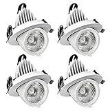 FJYDM 4er-Pack LED-Bullauge-Licht, 360° drehbar, COB-Deckenstrahler, 10...
