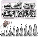 Annyswit 40 Stück Fishing Birnenblei Set Tropfenform Angelgewichte 3.5g 5g...