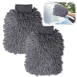DiviDermy 2 Stück Mikrofaser Waschhandschuh Set, Waschhandschuh Auto...