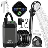 AUTOPkio Campingdusche mit Akku, Verbesserte Camping Dusche 6000mAh...