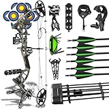 ZSHJGJR Compoundbogen Set für Anfänger/Einstellbarer Compound Bogen 18-45...