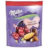 Milka Feine Eier Marzipan 1 x 90g, Zartschmelzende Alpenmilch Schokolade...