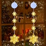 Qedertek Weihnachtsbeleuchtung Fenster Innen, 2 Stück Schneeflocke...
