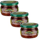 Feinkost Dittmann Knusper Zwiebeln – 185g Glas, 3er Pack – Knusprige...
