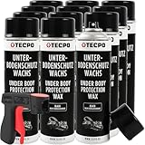 TECPO Wachs Unterbodenschutz Spray, 6X 500ml mit Handgriff...
