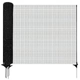 Signstek Mobiler Begrenzungszaun 120 cm hoch – 15 m Steckzaun mit 9...