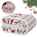 Fancysky Weihnachten Sofaüberwurf 152x127 cm, Weihnachtsdecke Verdicken,...
