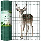 Amagabeli 1.2M X 25M Gartenzaun Zaun PVC-beschichteter Rostfrei 75 x 100mm...