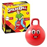 Idena 40093 - Sprungball Happy Face in rot, Durchmesser ca. 45 - 50 cm,...