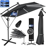 KESSER® Ampelschirm Holly Sonnenschirm Rechteckig LED Solar inkl....