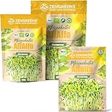 ZenGreens® - Bio Alfalfa Sprossen Samen - Wähle zwischen 10g, 200g und...