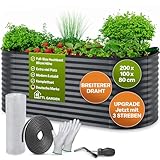 TTL GARDEN 200x100x80cm Inspire L anthrazit Metall Hochbeet - Stahl...