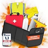 POUKO® Kofferraum Organizer Schwarz I Extrem stabiler Auto Organizer mit...
