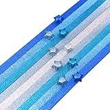 Quystetes 520 Blatt Glitzer-Papier Faltpapier Sterne Papierstreifen...