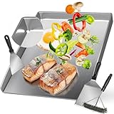 Camxon Universelle Edelstahl Plancha Grillplatte 40.5×31CM mit 5MM...