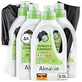 AlmaWin® Waschmittel Schwarze Wäsche [4x750ml - 120 Ladungen] für...