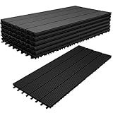 Ikodm WPC Terrassenfliese 30x60cm, Klickfliese, Balkonfliese, anthrazit,...