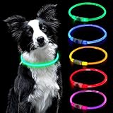 AUAUY LED Leuchthalsband Hund, USB Aufladbar Längenverstellbarer Haustier...