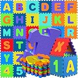 Spielwerk® 86-teilige Puzzlematte Baby Bunt 3,3m² Buchstabenteppich ABC...
