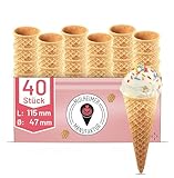 MyNaschbar Halbsüße Eiswaffel 40 Stück, 115 mm lang, Ø 47 mm, VEGAN –...