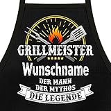 Shirtoo Grillschürze mit Spruch personalisierbar - Grillmeister...