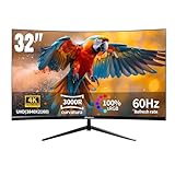 CRUA 32 Zoll 4K Curved Monitor, 3000R UltraWide VA Panel, UHD 3840x2160 mit...