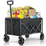 klein Kitsure Bollerwagen Faltbar – Handwagen mit Hartplastikrädern,...