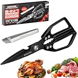 EZUVITA 5-in-1 Multifunktions-Küchenschere mit Pinzette, Haushaltsschere...