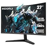 KOORUI 27 Zoll Curved Gaming Monitor, 180Hz FHD PC Bildschirm 1500R,...