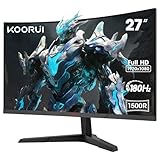 KOORUI 27 Zoll Curved Gaming Monitor, FHD 1080p, 1ms Reaktionszeit,180Hz...