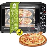 TurboTronic Minibackofen mit Umluft 45L schwarz 2000W, Drehspieß, Timer,...