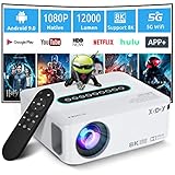 4K Support Beamer mit 5G WiFi und Bluetooth, XGODY X1 12000L Native 1080P...