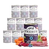 FRESCO Dog Nassbarf Complete Plus Pute 12x400g | fleischiges Nassfutter...